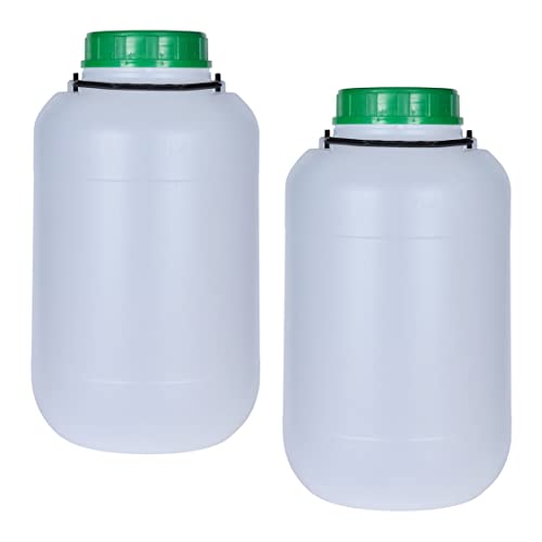 Bote 10 litros boca ancha con tapa y asa. Bidón de plástico. Pack 2 unidades.