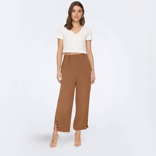 GOFULY Womens Linen Pants Casual Wide Leg High Rise Pants Beach Elastic Waist 2025 Summer Soft Solid Trouser with Pockets3