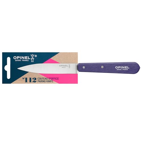 OPINEL Officemesser 10 cm Holzgriff violett Nr. 112, Griff aus Buchenholz, Klinge aus Edelstahl, 10000919