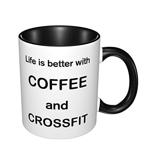 Taza Crossfit – Life is Better with Coffee and Crossfit – Divertido regalo para Crossfit, divertida taza de café de…
