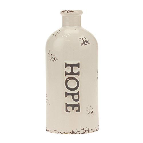 Stonebriar Decorative Antique White Ceramic Vase, For Floral Arrangements and Dried Flower Filler, Centerpiece for Coffee, Kitchen, and Dining Room Table