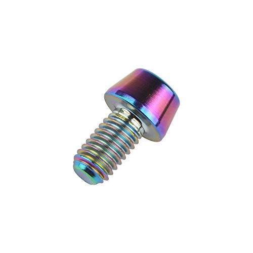 Image of Titanium Ti Bolt M5x9 16 18 20 25 30 35 40 45 50 55 60mm Tapered Head Screws Pack of 4 (M5x9mm, Ranibow)