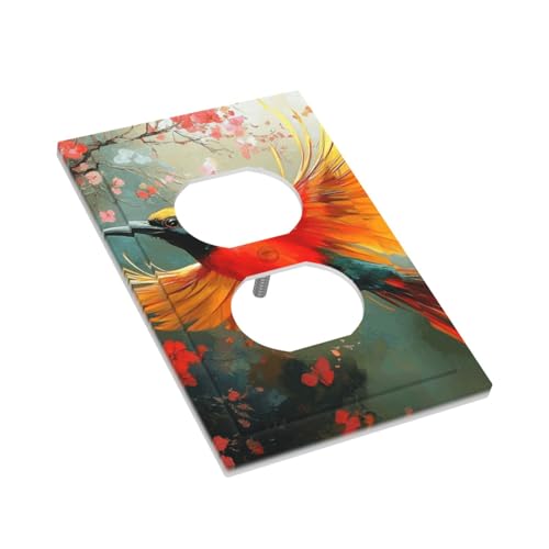 tropical bird of paradise - 1 Gang Light Switch Plate Decorative Single Toggle Wall Plate Cover Electrical Switch plate Faceplate for Bedroom Room Decorate (Mid-size) - Image 4