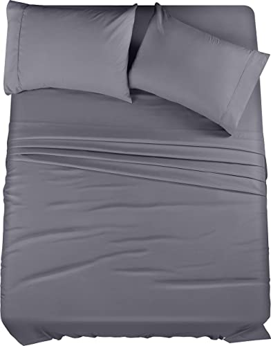 Utopia Bedding – King Grey Bed Microfiber Sheets Set With Comforter Duvet Insert (Pack Of 5) #TOP1