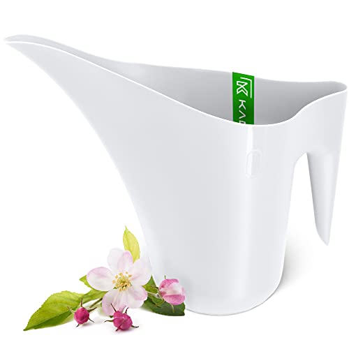 KADAX Gießkanne, 1,2L Blumengießkanne, Langhals-Gießkanne aus Kunststoff, Kanne für Zimmerpflanzen, Gartengießkanne, Blumenbewässerungskessel (Weiß)