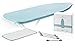 Produktbild Lengenstein® Bügelbrettbezug mit Komfortpolsterung 120x40 Bügeltischbezug für Dampfbügeleisen inklusive Spannclips und Bügelschutztuch (türkis)