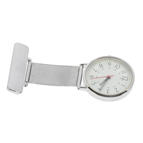 Ipetboom 医師の胸部グラフ 懐中時計 看護師のための看護アクセサリー ナースウォッチブローチ クリップオンウォッチ ハンギングラペル ナースウォッチ 金属 Silver