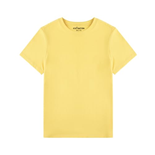 Kid Nation Boys T Shirts Unisex Soft Kids Crewneck Cotton Tshirts Short Sleeve Solid Girls Tee Shirts