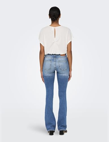 Only Onlblush Life Mid Flared Dnm TAI467 Noos, Jeans Da Donna, Light Blue Denim, L/30 - 5