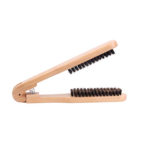 Cepillo alisador de cabello Rosenice en forma de V, peine de madera antiestático para alisado suave sin frizz y masaje capilar miniatura 4