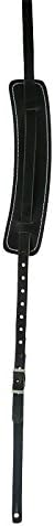 LM Guitar Strap 5/8" Vintage Leather + Pad Black