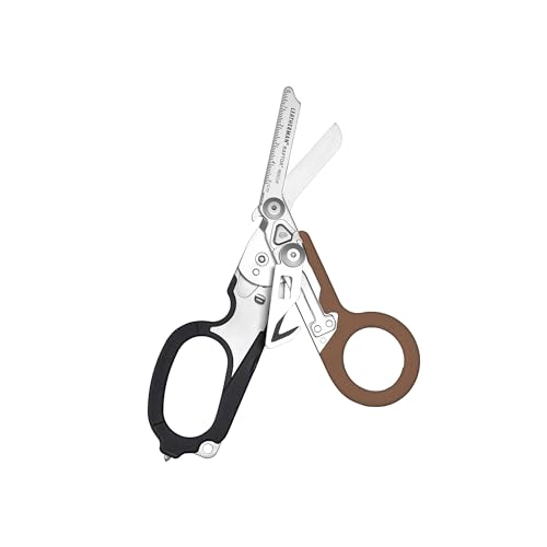 Leatherman Raptor Rescue - Notfall Klappschere mit Gurtschneider & Glasbrecher - Für Profis, Sanitäter, Feuerwehr - Coyote Tan/Schwarz mit Molle Holster