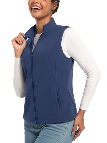 TACVASEN Fleece Warm Vest Jackets Womens Winter Fashion Sleeveless Jacket Zipper Sports Casual Vests Female Ladies Waistcoat
