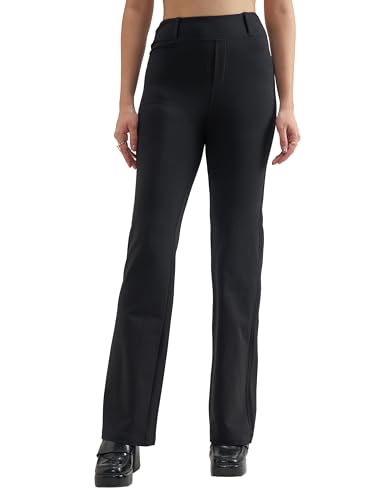 Image of Tokyo Talkies Women's Stretchable Bootcut Pants | High Rise Flared Trousers |Travel & Formal Wear|Workwear Trousers