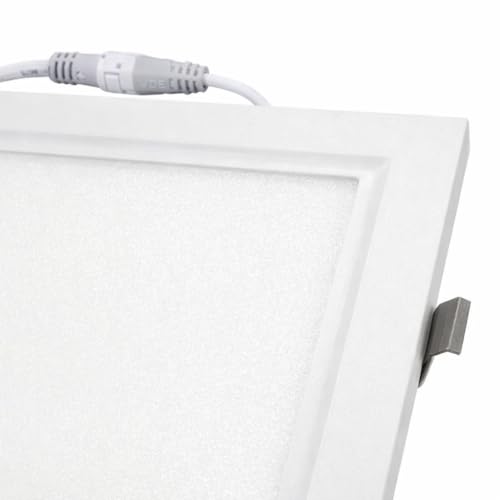 Image of EMITON LED Slim Panel Light | 15W Square Ceiling Panel Lamp | Natural White 4000K | 1500Lm LED Output | Aluminium Body | Indoor False Ceiling Light for Home Office Kitchen Bathroom | White