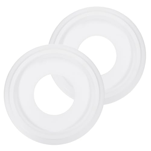 PATIKIL Médaillon de Plafond, 2 Pcs 25 x 10 cm PU pour Luminaire de Plafond Chandelier Médaillon Plaque de Couverture de Luminaire de Plafond Traditionnel pour Luminaires, Blanc