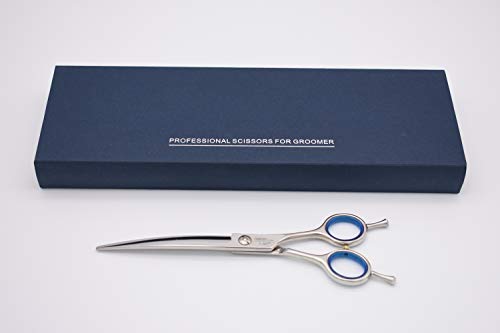 Kko Professional Dog Grooming Scissors 7 Inch Curved Dog Shear For Grooming Dog's Eyes/Face/Head/Body Hair Stainless Steel 440C (7.0" Curved) #TOP5