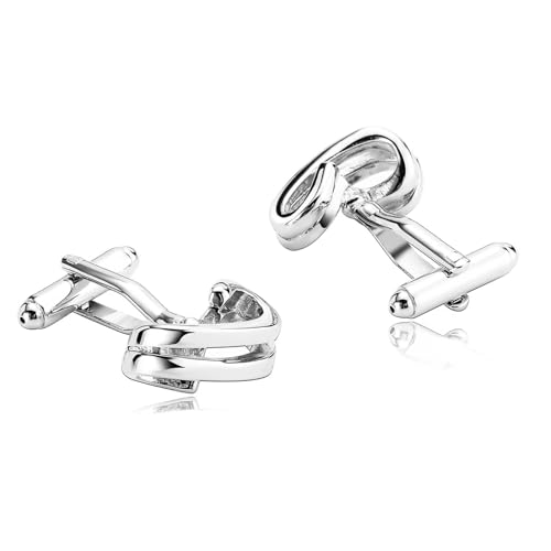 Aotiwe Gemelos para Hombre, Gemelos Inicial Constelación Plata Acero Inoxidable Regalo del Negocio Bautizos