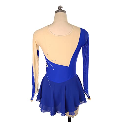 kzytamz Vestido de dança de manga comprida com lantejoulas brilhantes collant roupas esportivas adol