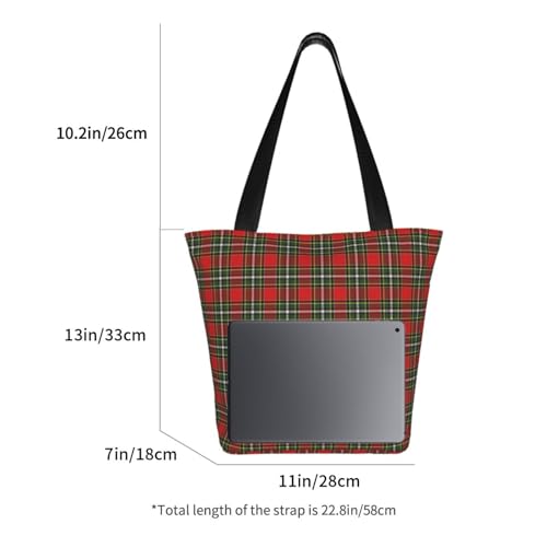Clan Gillespie Tartan Reusable Zippered Shoulder Bag, Stylish Polyester Tote With Wide Handle & Inner Pocket, Lightweight Durable Shopping & Travel Bag2