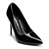 hingswink Womens Black High Heels 4 Inch Closed Pointed Toe Pumps Stiletto Heels for Women Dress Sexy Wedding Pumps, Black09