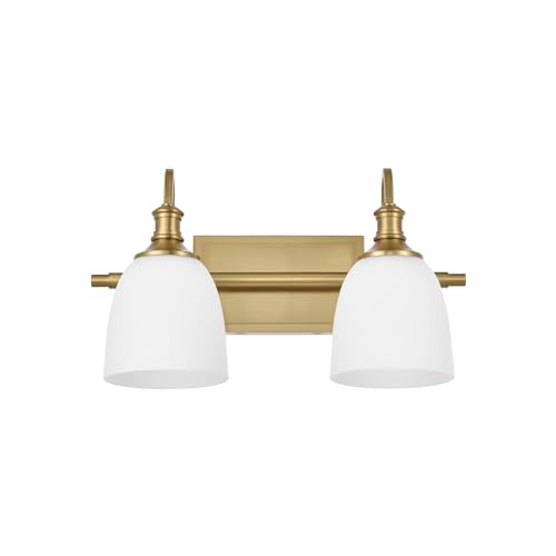 Hanaloa 2 Light Aged Brass Vintage Bathroom Vanity Light Fixtures by Hanaloa - Used condition - Image 2