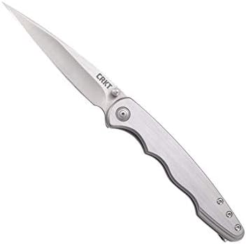 CRKT Flat Out EDC Folding Pocket Knife: Everyday Carry, Satin Blade, Assisted Open, Frame Lock, Stainless Steel Handle, Deep Carry Pocket Clip 7016