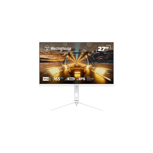 Westinghouse 27 Inch Gaming Monitor with 165Hz Refresh Rate, 1440P Full HD LED Flat IPS White Gaming Monitor AMD FreeSync Premium, Computer Monitor with Back Panel RGB Lights, 16:9 Aspect Ratio
