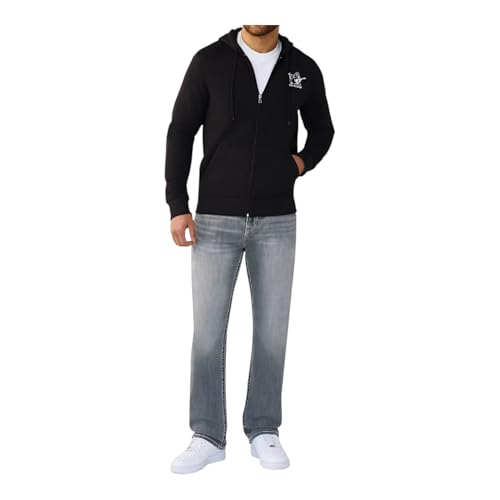 Sweat à capuche zippé True Religion noir L en coton premium durable - 6