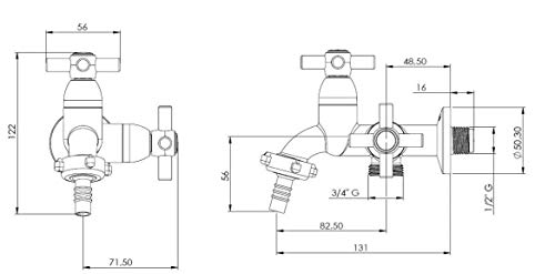 Torneira Tanque/Maquina Lavar ABS C33 1/4 Volta 1428