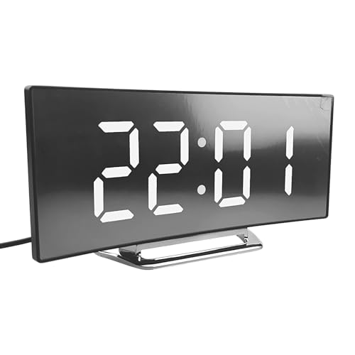 Ahuuen Digitale Uhr | Großes LED-Display Mit Digitaler Anzeige | Hohe Helligkeit Und Leise Für Jung Und Alt Im Wohnzimmer