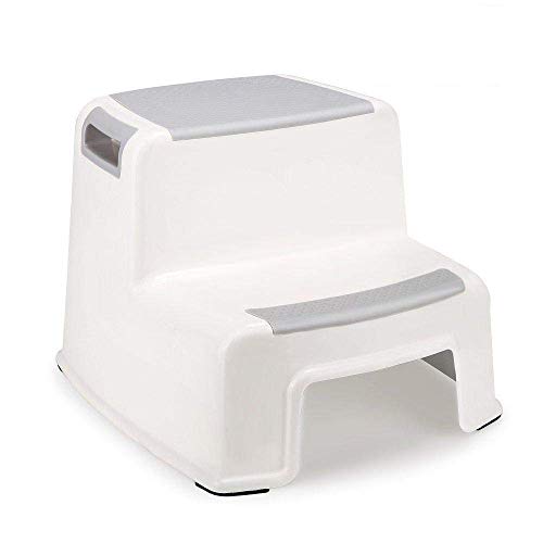Image of 2 Step Stool for Kids,Toddler for Toilet Potty Training, Slip Resistant Soft Grip for Bathroom & Kitchen Step Stool, Dual Height & Wide Two Step,(Assorted Colour)