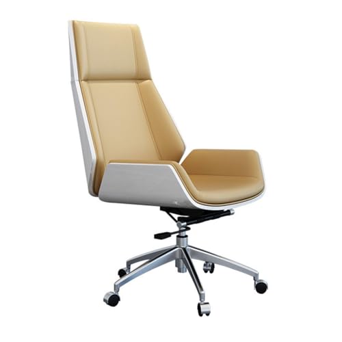 Chefsessel Drehstuhl Echtleder Bürostuhl mit 130° Rückenlehne...
