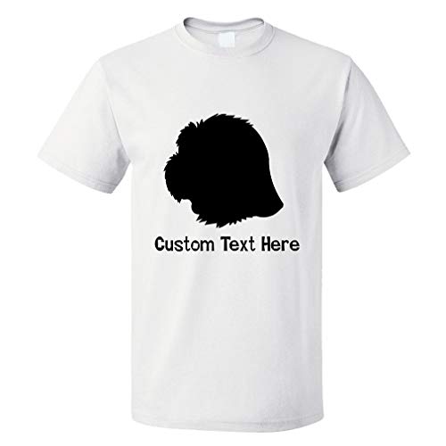 Custom Funny Graphic T Shirts for Men Spinone Italiano Silhouette Cotton Top White Personalized Text Here X Large