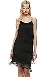 Damen 1920Er Flapper Charleston Stil Kleid Fransenkleid Abendkleid Einfacher Ärmellos Rundhals Sling Cocktailkleid Vintage Elegante Festliche Partykleid Abiballkleid