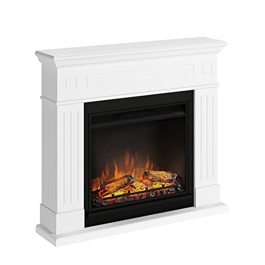 TAGU Larsen Chimenea eléctrica con calefacción, 1500W, Programación de 7 días, Termostato Digital, Control Remoto (Blanco Puro)