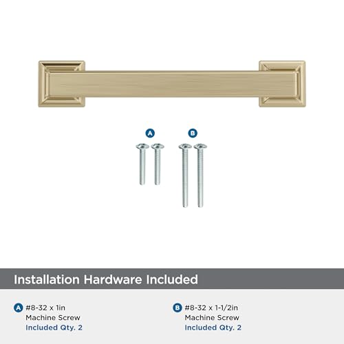 Amerock Lintel 3-3/4 inch (96mm) Center-to-Center Golden Champagne Cabinet Pull, BP37442BBZ by Amerock - Image 5