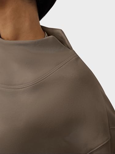 Image of ANRABESS Womens Oversized Sweatshirts Mock Neck Pullover
