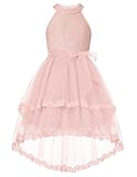 GRACE KARIN Easter Dress for Girls Special Occasion First Communion Holiday Wedding Birthday Lace Princess Fairy Size 8 Light Pink