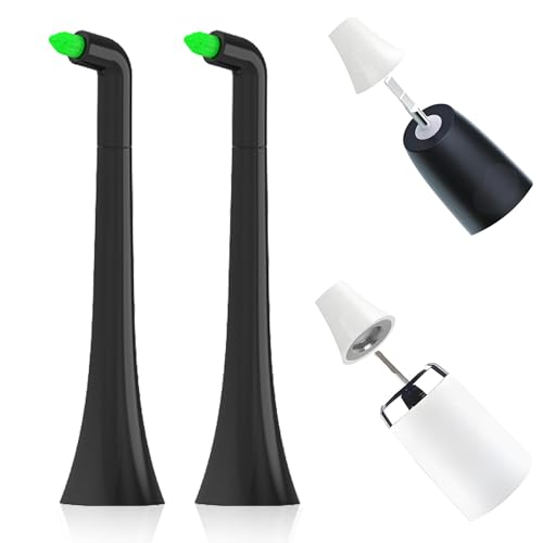 Testine interdentali di ricambio, testine interdentali compatibili con Philips Sonicare e Dontodent per la pulizia di braces, colonne, denti posteriori, 2 pezzi (nero)