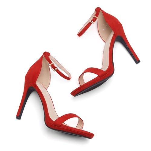 Image of Shoe Land Women's High Heels - Open Toe Stiletto Heels with Adjustable Ankle Strap | Dressy Sexy Strappy Heeled Sandals for Wedding, Prom, Party & Evening Wear