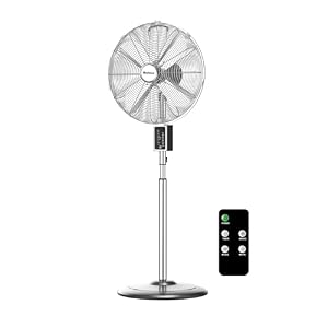 Holmes 16″ Digital Metal Stand Fan 3-Speed Oscillation Remote Control