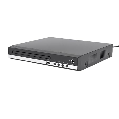 Asixxsix Reproductor de DVD para TV, Reproduce DVD de Todas Las regiones y múltiples formatos, Compatible con Video 1080P/CD//VCD/JPEG/SVCD/USB, Cable RCAs y Control Remoto (Enchufe de la UE)
