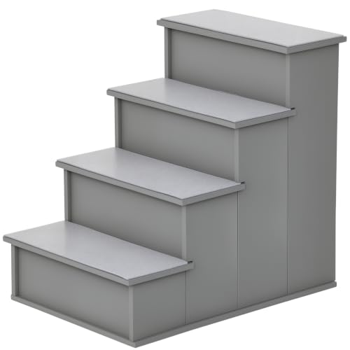 PawHut Haustiertreppe 4-stufige Hundetreppe 40 x 59 x 54,2 cm Grau