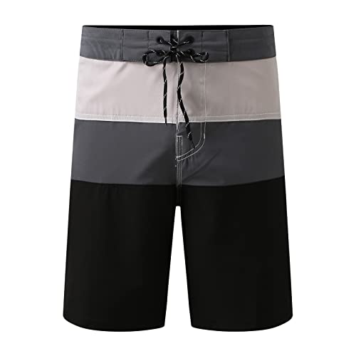 Short Wear Mens Fashion Leisure And Fitness Sports Plus Size Lace Pocket Hook And Loop Bathing Suit Board Shorts Men Grey #TOP1
