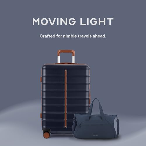 Image of Assembly Polycarbonate Large Suitcase 28 Inches | Hard-Sided Trolley Bag with Premium Weekender Water Resistant Duffle Bag | 110L + 40L | Blue | Odyssey