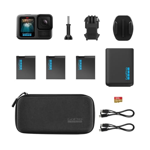 GoPro HERO13 Black Action Camera Bundle with 3 Enduro Batteries, Dual Charger, 64GB microSD, 47 Piece Accessory Kit, 5.3 - Additional View