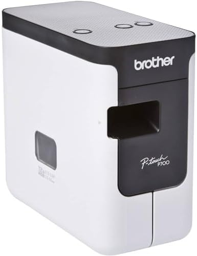 Brother PT-P700 Beschriftungsgerät für den PC (für 3,5 bis 24 mm breite TZe-Schriftbänder, bis zu 30 mm/Sek. Druckgeschwindigkeit), Schwarz, Grau