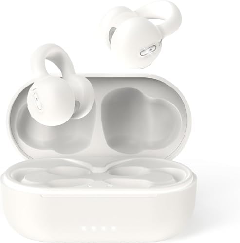 （15:30時点） 【時代を開く OWSイヤホン】 Bluetoothイヤホン 「イヤーカフ」型 完全ワイヤレス bluetooth 5.3 マイク付き 骨伝導より快適 耳を塞がない 耳挟み式 空気伝導 ブルートゥース ENCノイズキャンセリング 日本語音声ガイド/日本語取扱説明書/5g超軽量/自動ペアリング/ハンズフリー通話/プレゼントに最適 (ホワイト)
