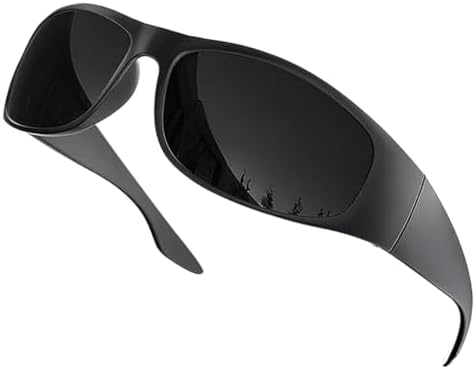 grinderPUNCH Super Dark CAT 4 Polarized Sunglasses Men Women Wrap Around
